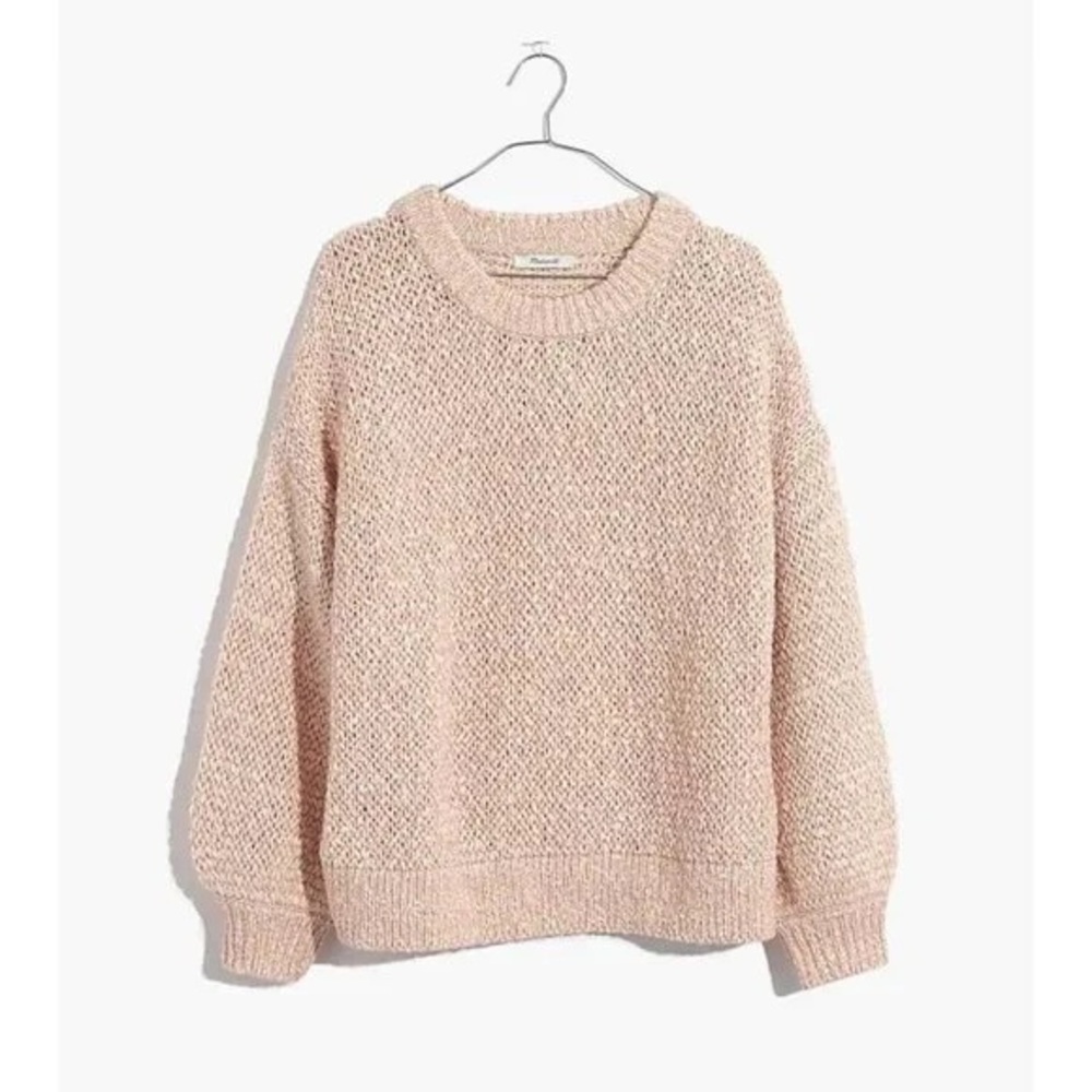 Madewell Baez Pullover Crewneck Sweater Pink Wool Alpaca Blend Size Small - Picture 1 of 10